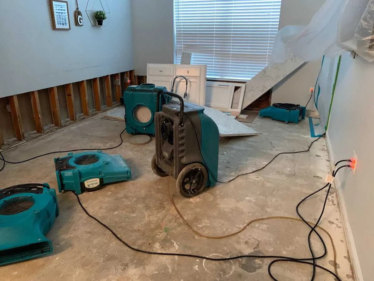 Dehumidifier in flood-cut room for Water Extraction & Removal in Stewartville